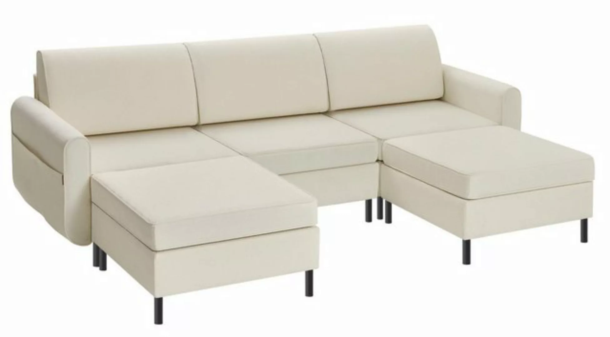 SONGMICS HOME 3-Sitzer, 5 Teile, Modulares Sofa, 5-Sitzer, Schlafsofa, U-fö günstig online kaufen