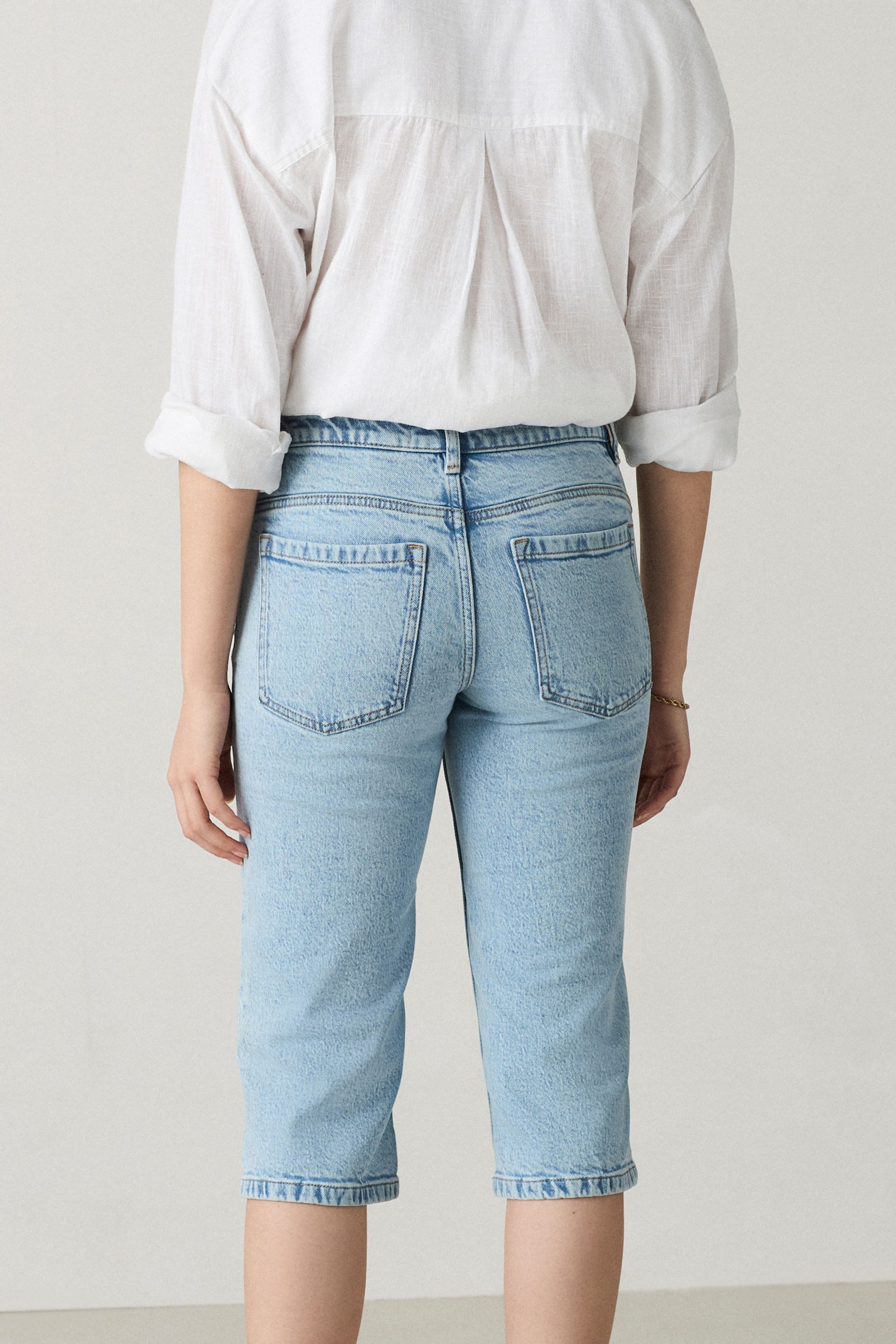 Next Bermudas Knielange Denim-Bermudashorts, Kurzgröße (1-tlg) günstig online kaufen