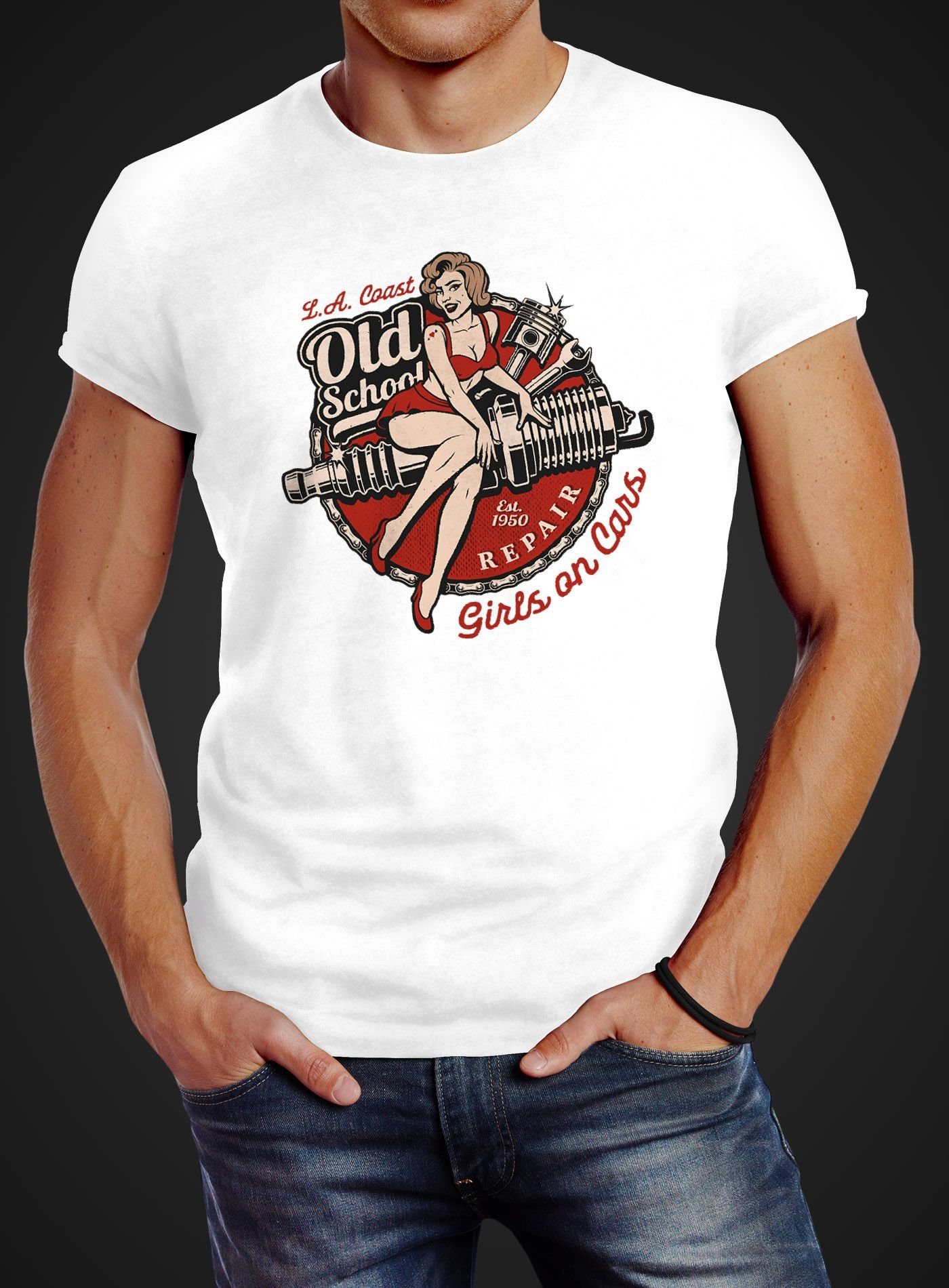 Neverless Print-Shirt Herren T-Shirt Girls on günstig online kaufen