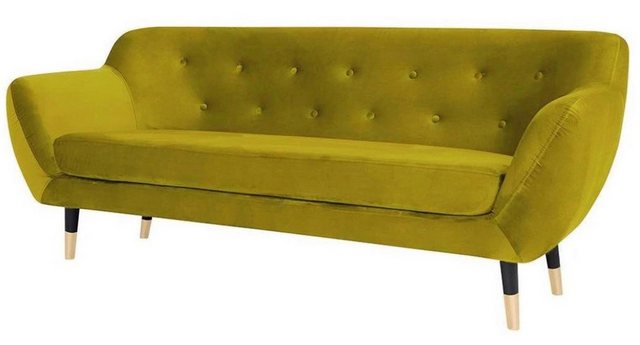 Xlmoebel Sofa Chesterfield-Sofa für das Wohnzimmer mit gelbem Stoffbezug un günstig online kaufen