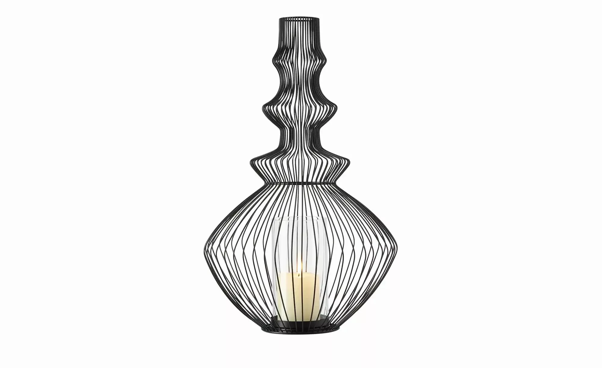 HOME STORY Windlicht   ¦ schwarz ¦ Eisen,Glas ¦ Maße (cm): B: 31 H: 50 Acce günstig online kaufen