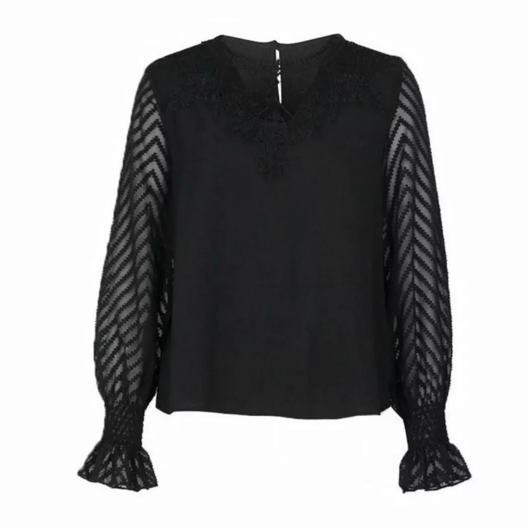 FIDDY Longbluse Langärmelige Herbst und Winter Bluse durchsichtige Shirt we günstig online kaufen