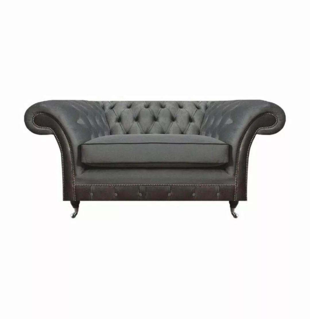 JVmoebel Chesterfield-Sofa Grau Sofa Viersitzer Couch Polstermöbel Designer günstig online kaufen