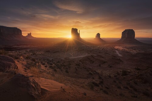 Papermoon Fototapete »Photo-Art JUAN PABLO DE, DENKMAL SONNENAUFGANG« günstig online kaufen