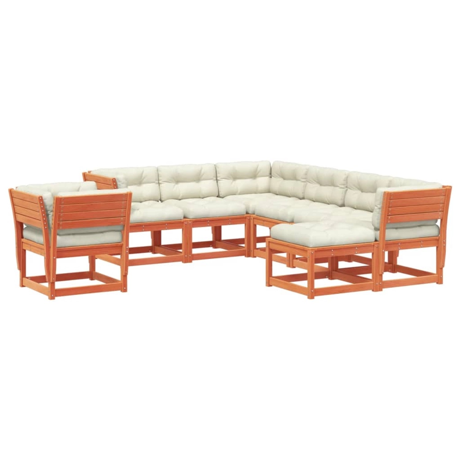 vidaXL 8tlg. Garten-Lounge-Set mit Kissen Wachsbraun Massivholz Kiefer günstig online kaufen