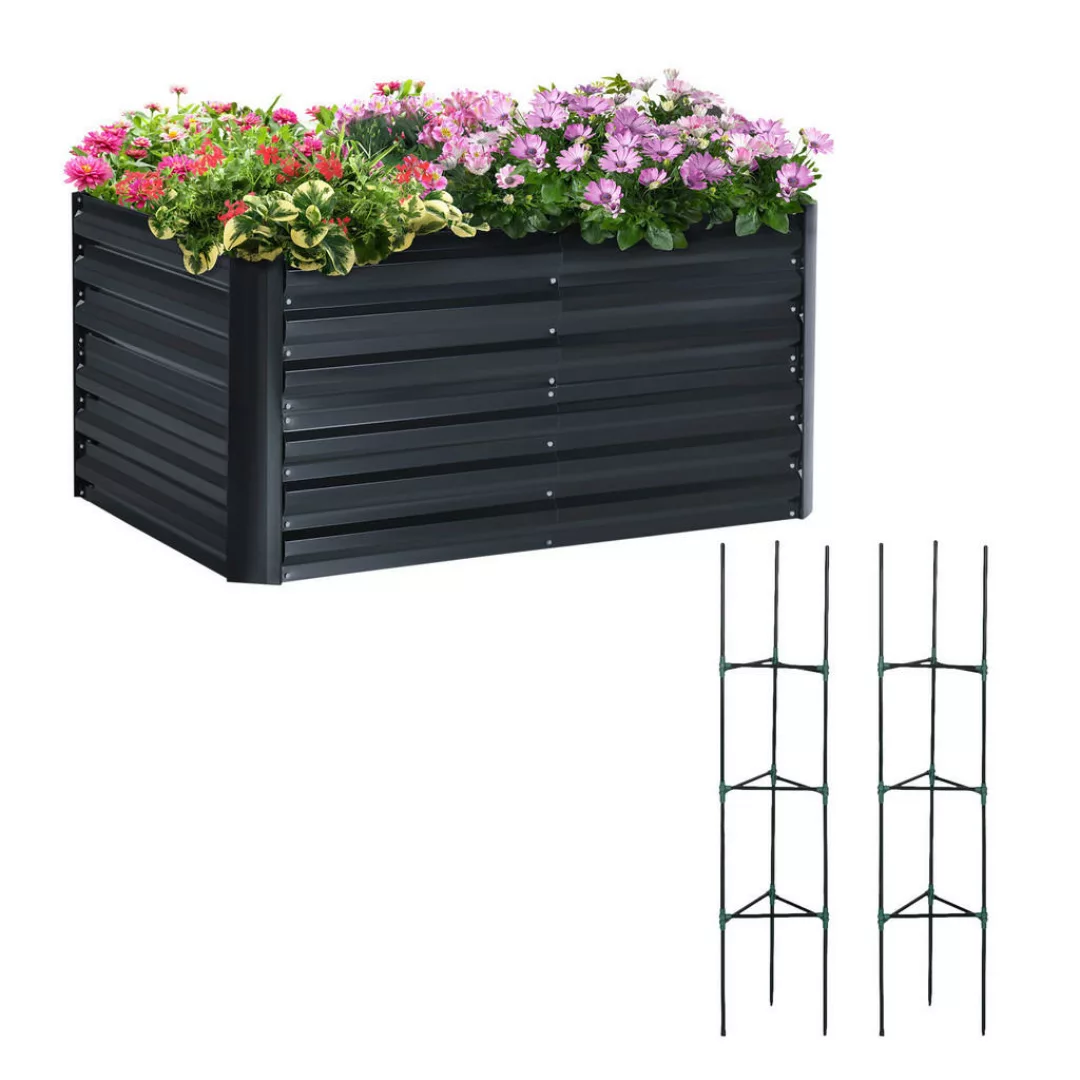 Outsunny Hochbeet dunkelgrau B/H/L: ca. 90x59x120 cm günstig online kaufen