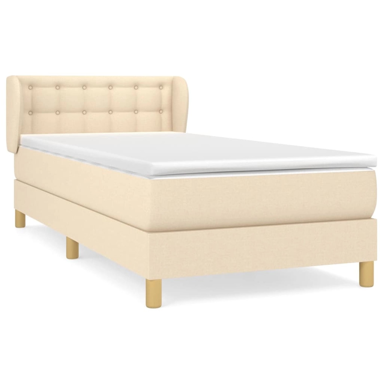 vidaXL Boxspringbett Boxspringbett mit Matratze Creme 100x200 cm Stoff Bett günstig online kaufen