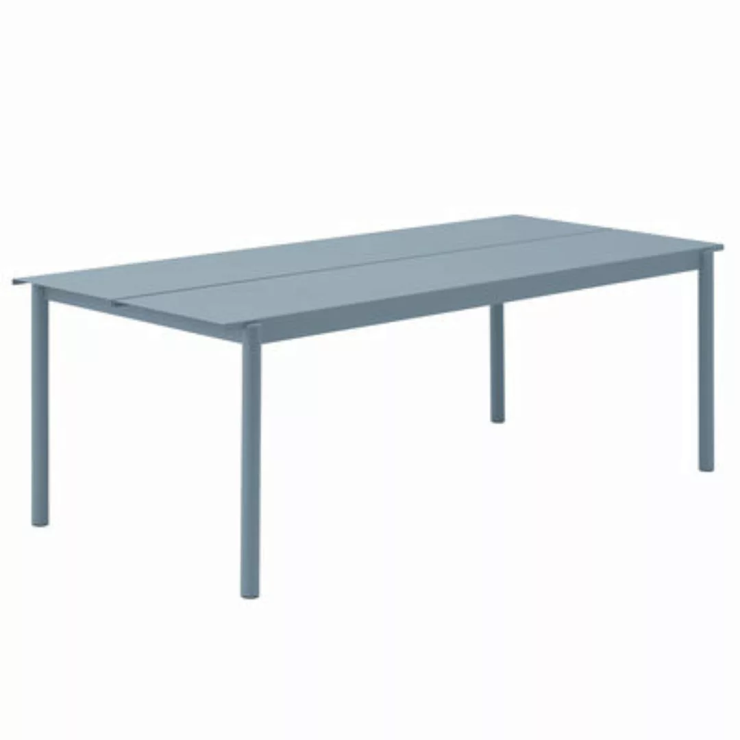 rechteckiger Tisch Linear metall blau / Stahl - 220 x 90 cm - Muuto - Blau günstig online kaufen