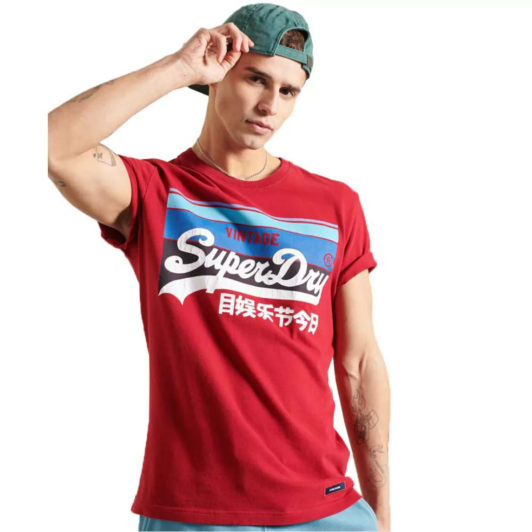 Superdry Vintage Logo Cali Stripe 220 Kurzarm T-shirt XL Chilli Pepper günstig online kaufen