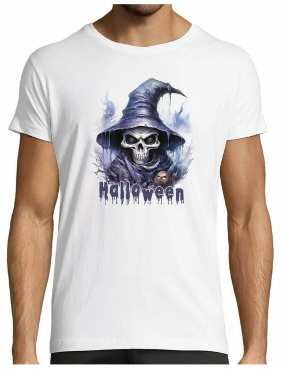 MyDesign24 T-Shirt Herren Halloween Shirt Totenkopf-Design und mystischem H günstig online kaufen