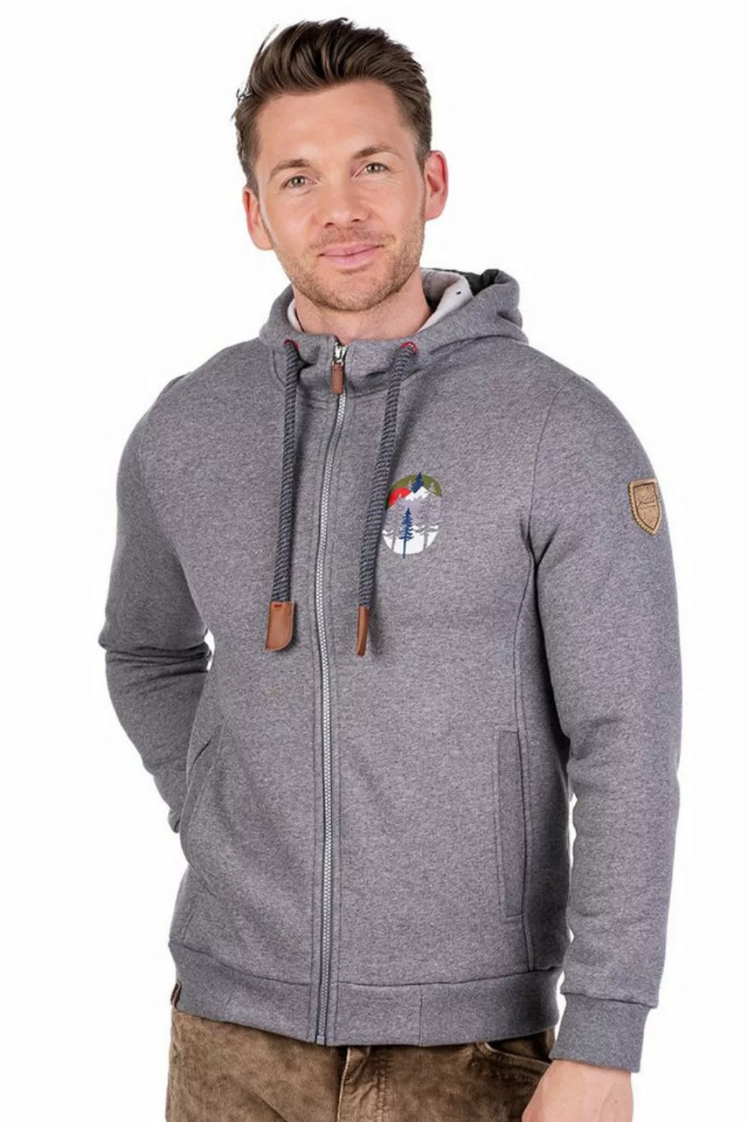 Almgwand Outdoorjacke Sweatjacke Herren - BACHERALM - grau günstig online kaufen