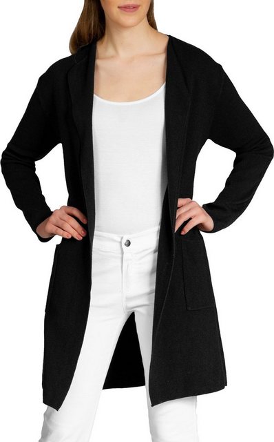 Caspar Strickjacke STJ023 sportlich eleganter langer Damen Cardigan günstig online kaufen