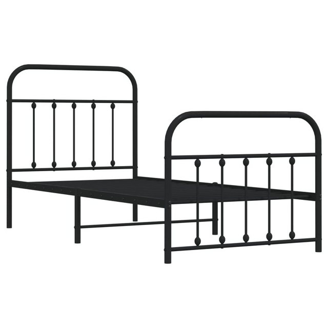 vidaXL Bett Bettgestell mit Kopf- und Fußteil Metall Schwarz 90x190 cm günstig online kaufen