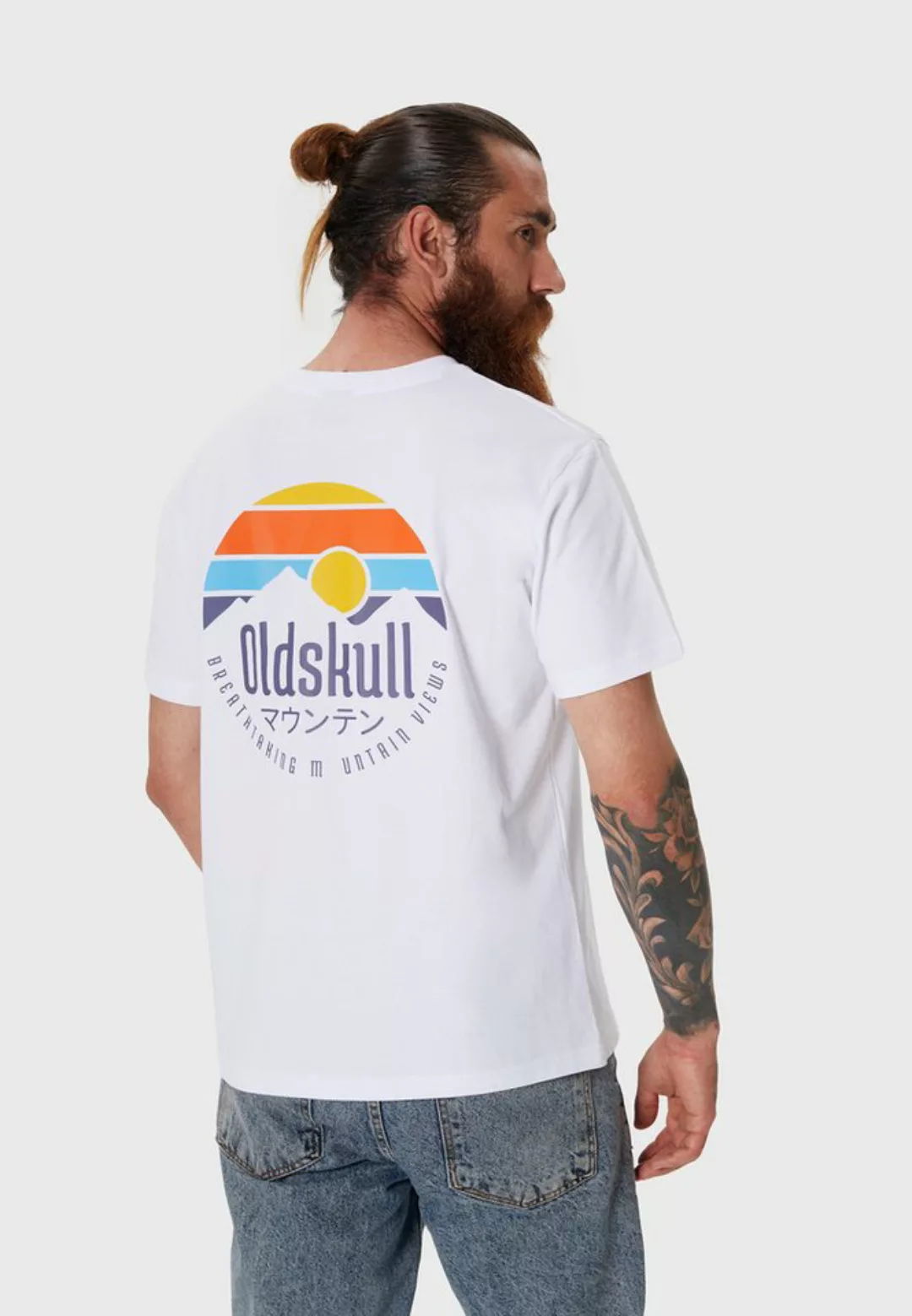 Oldskull T-Shirt Retro Mountain Vintage Logo Graphic günstig online kaufen