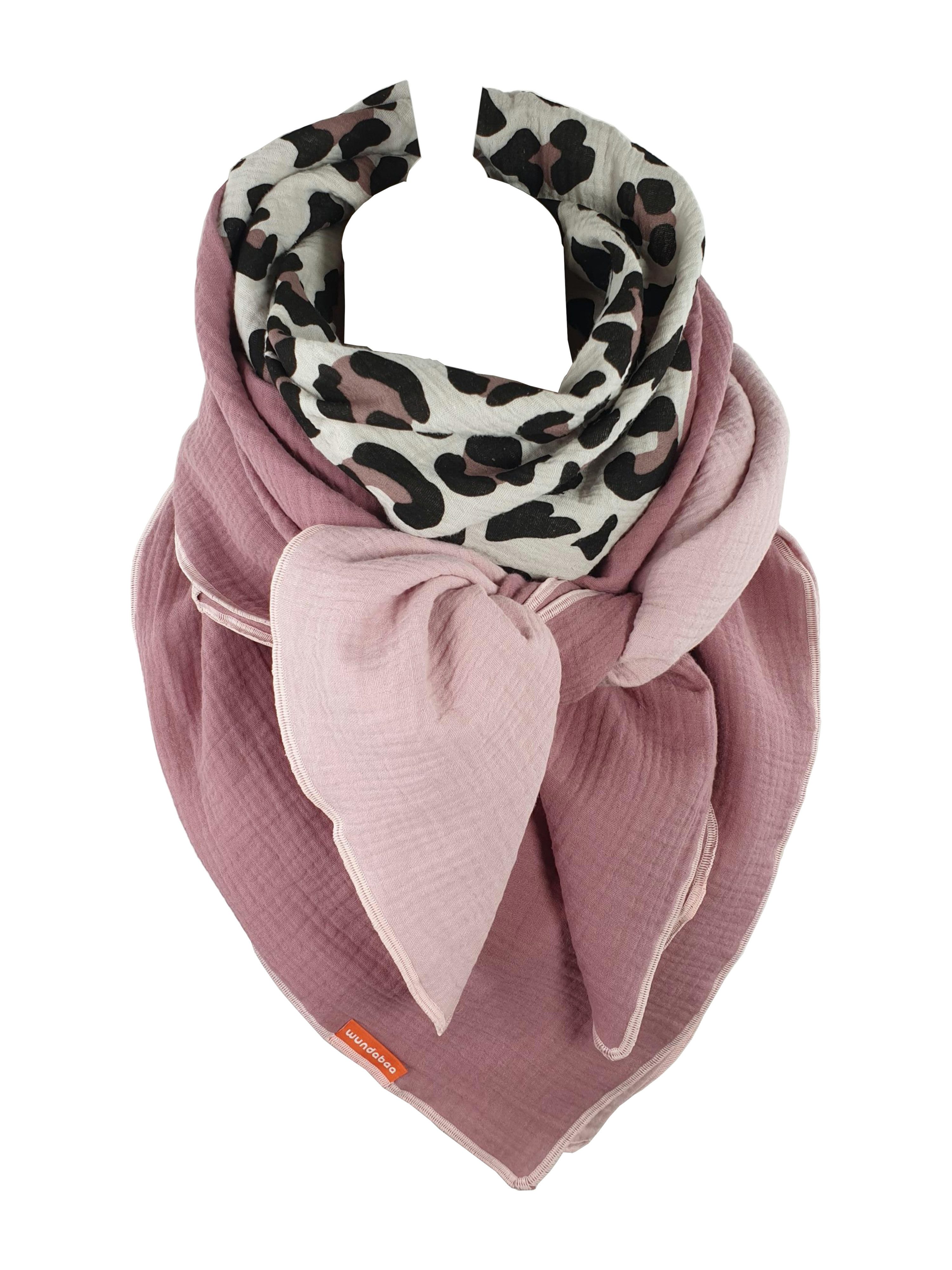 wundabaa Modetuch Musselintuch Leoprint Color Blocking günstig online kaufen
