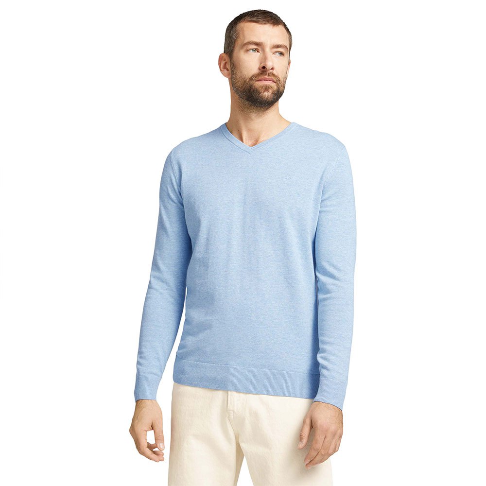 Tom Tailor Basic V-ausschnitt Sweater 2XL Soft Sand Beige Melange günstig online kaufen