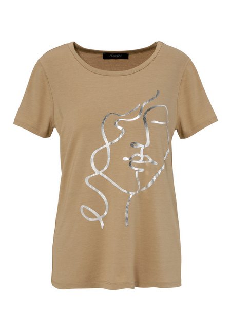 Aniston CASUAL T-Shirt mit abstraktem Gesicht aus glänzendem Folienprint - günstig online kaufen