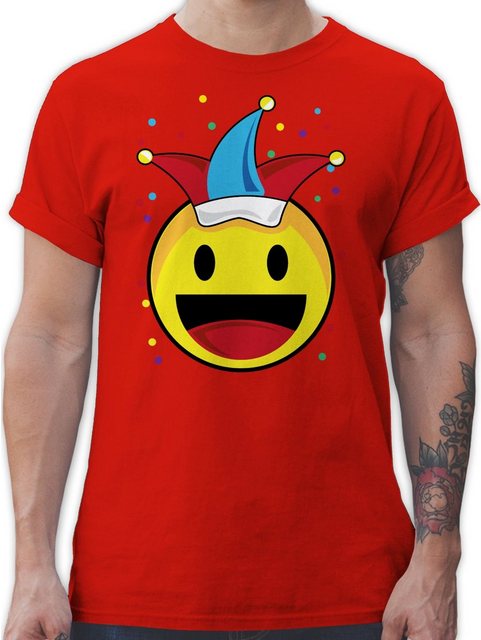 Shirtracer T-Shirt Karneval Emoticon Konfetti I Karneval Smile I Happy Face günstig online kaufen