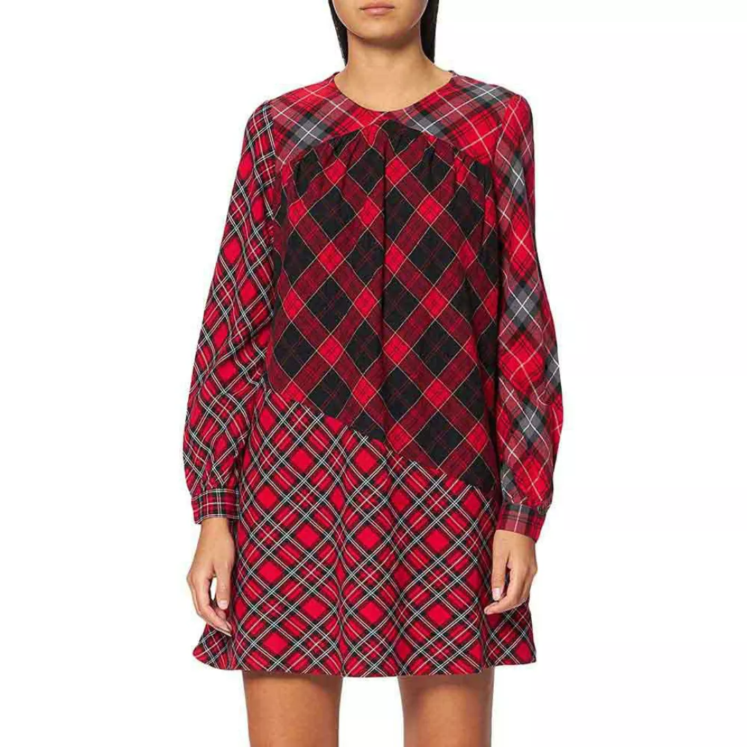 Superdry Woven Check Kurzes Kleid XS Red Check günstig online kaufen