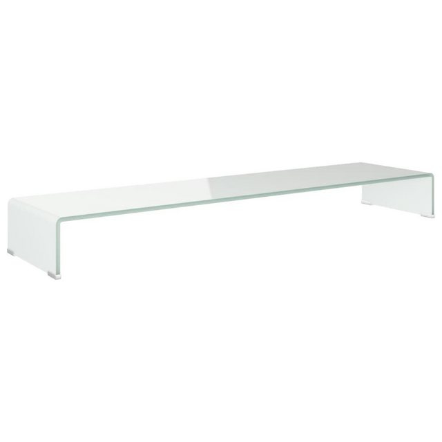 vidaXL TV-Schrank TV-Tisch Bildschirmerhöhung Glas Weiß 120 x 30 x 13 cm günstig online kaufen