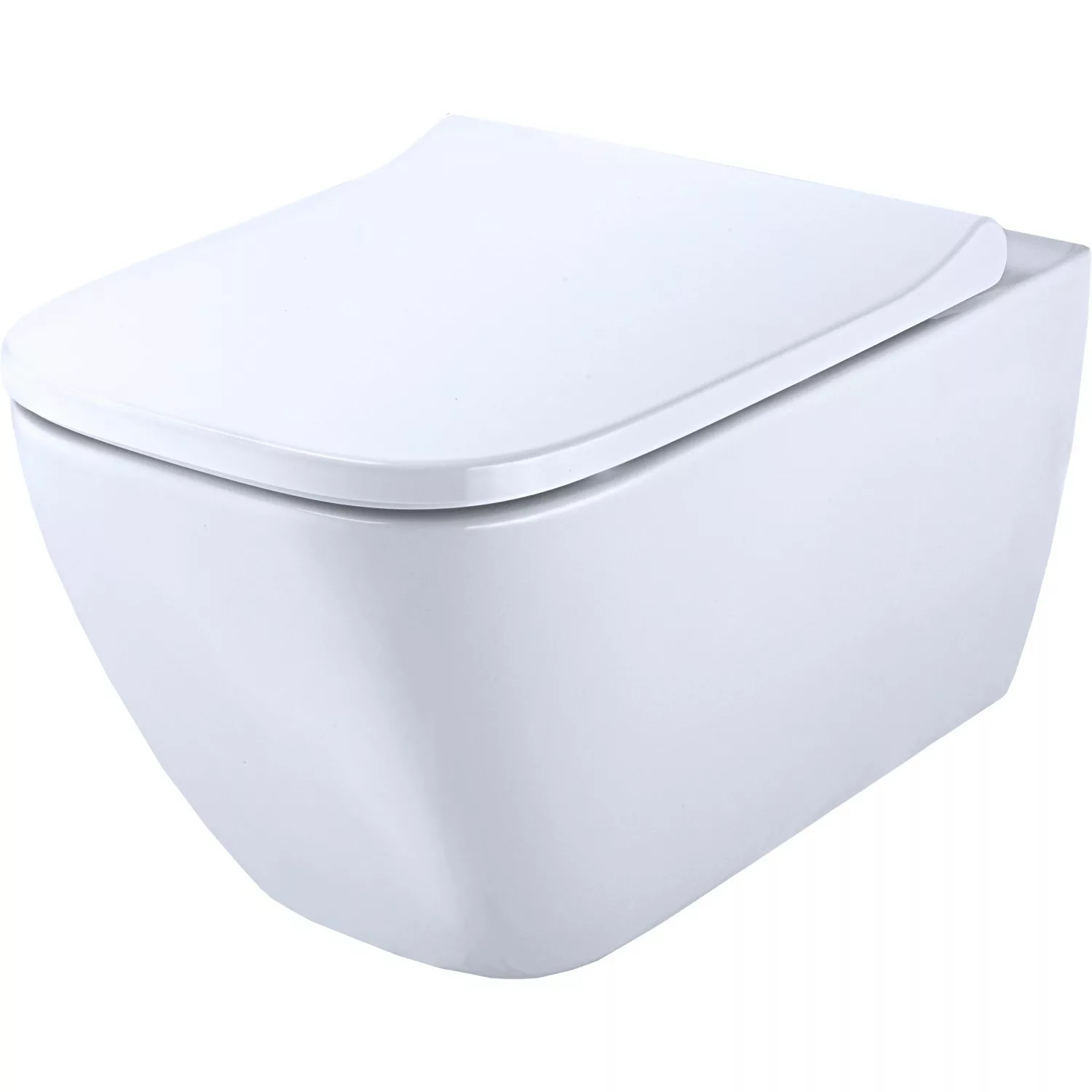 Geberit Tiefspül Wand-WC-Set Smyle Square Spülrandlos Inkl. WC-Sitz Weiß günstig online kaufen