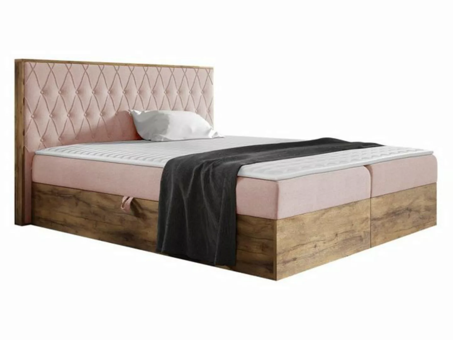 MIRJAN24 Boxspringbett Wood VI (mit zwei Bettkästen für die Bettwäsche), Po günstig online kaufen