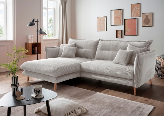INOSIGN Ecksofa »Lazio modern und bequem, schmale Armlehnen, tolle Detailve günstig online kaufen