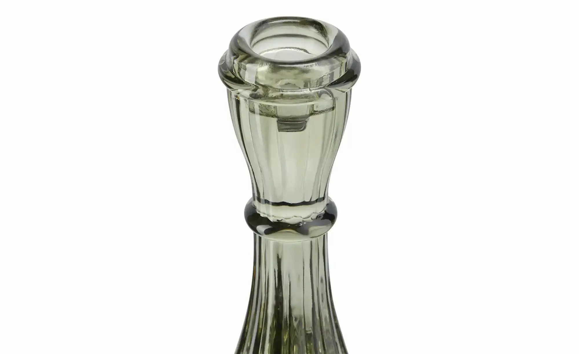 HOME STORY Kerzenhalter   ¦ grün ¦ Glas ¦ Maße (cm): H: 21  Ø: 9.7 Accessoi günstig online kaufen