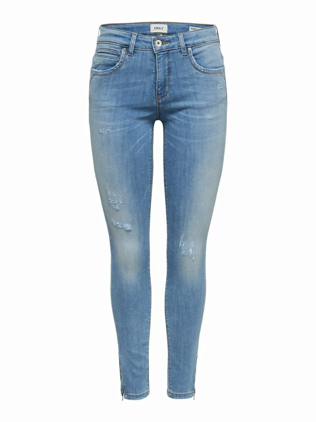 ONLY Kendell Reg Ankle Zip Jeans In Skinny Fit Skinny Fit Jeans Damen Blau günstig online kaufen