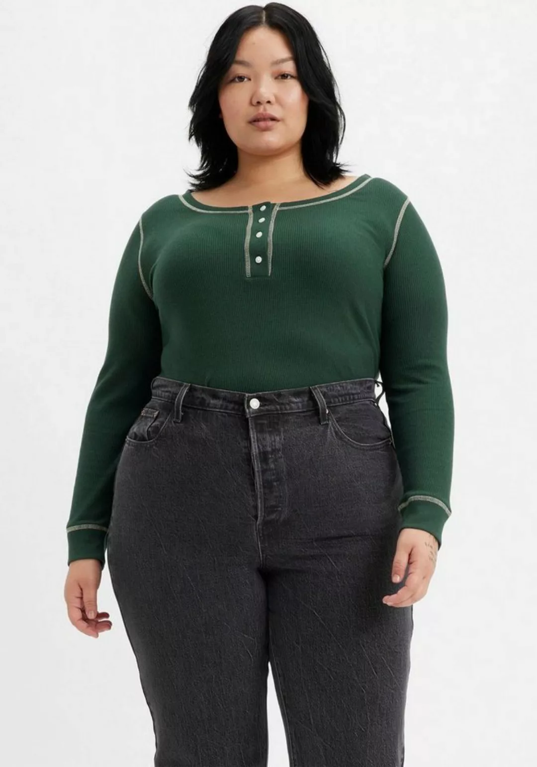 Levi's® Plus Langarmshirt SIERRA HENLEY GREENS günstig online kaufen