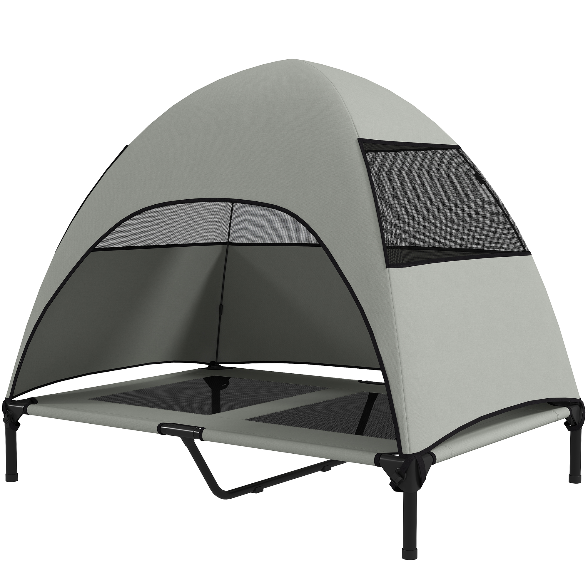 PawHut Hundeliege Outdoor mit Dach, Erhöhtes Hundebett für Große Hunde, Küh günstig online kaufen