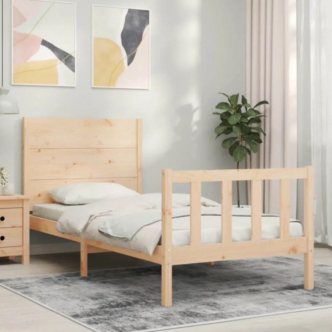 vidaXL Bett Massivholzbett mit Kopfteil günstig online kaufen