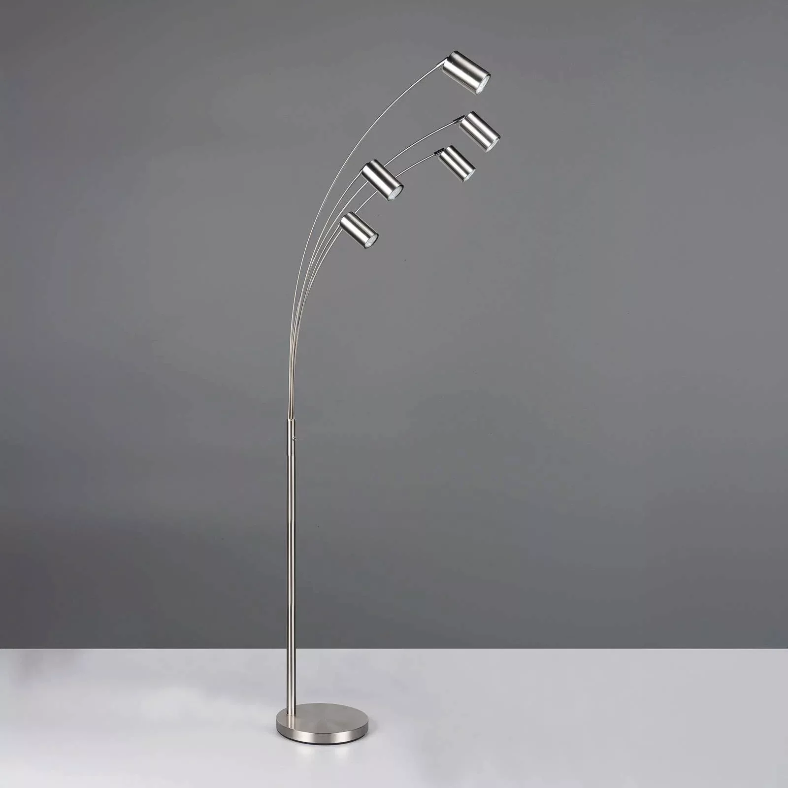Stehleuchte Marley, nickel, Höhe 200 cm, 5-flammig, Metall günstig online kaufen