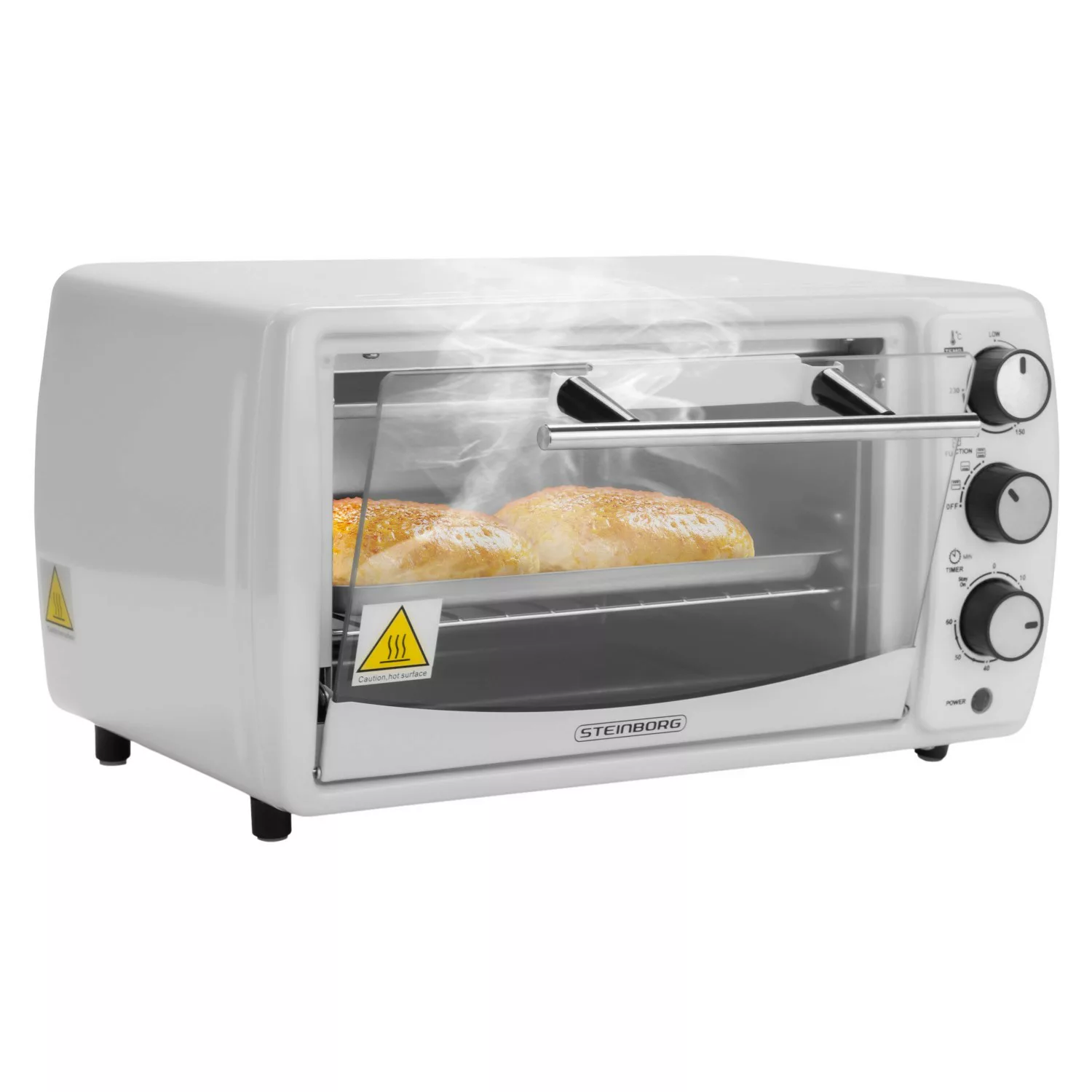 Steinborg SB-3005W Minibackofen 13 Liter 1200 Watt Weiß günstig online kaufen