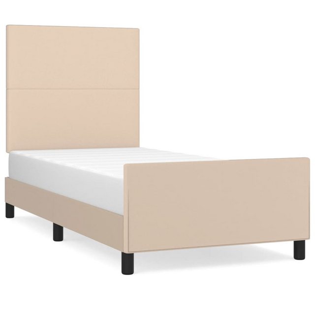 vidaXL Bett, Bettgestell mit Kopfteil Cappuccino-Braun 90x190 cm Kunstleder günstig online kaufen