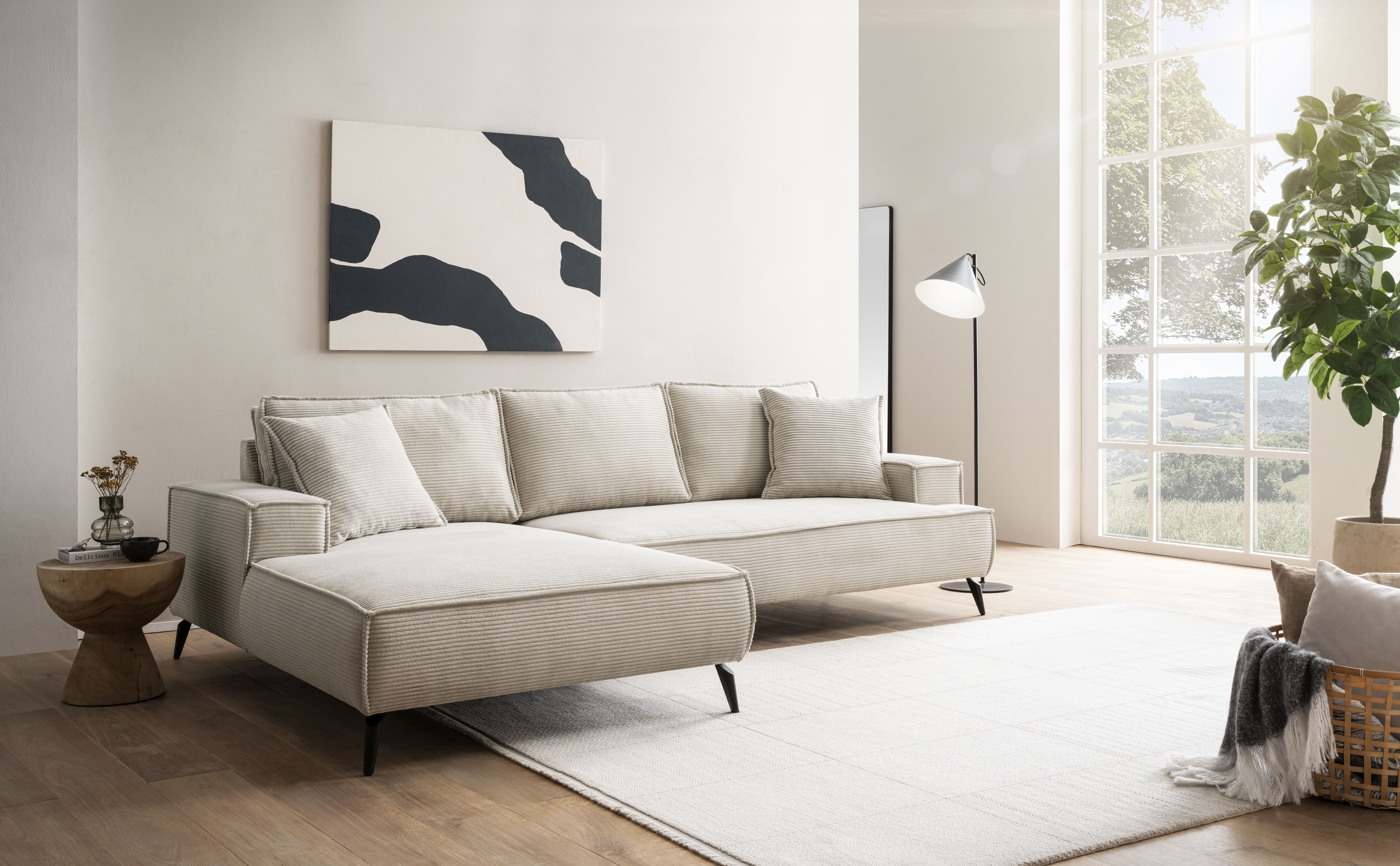 andas Ecksofa »TVINNU, L-Form in Cord, Sofa«, wahlweise Recamiere rechts/li günstig online kaufen