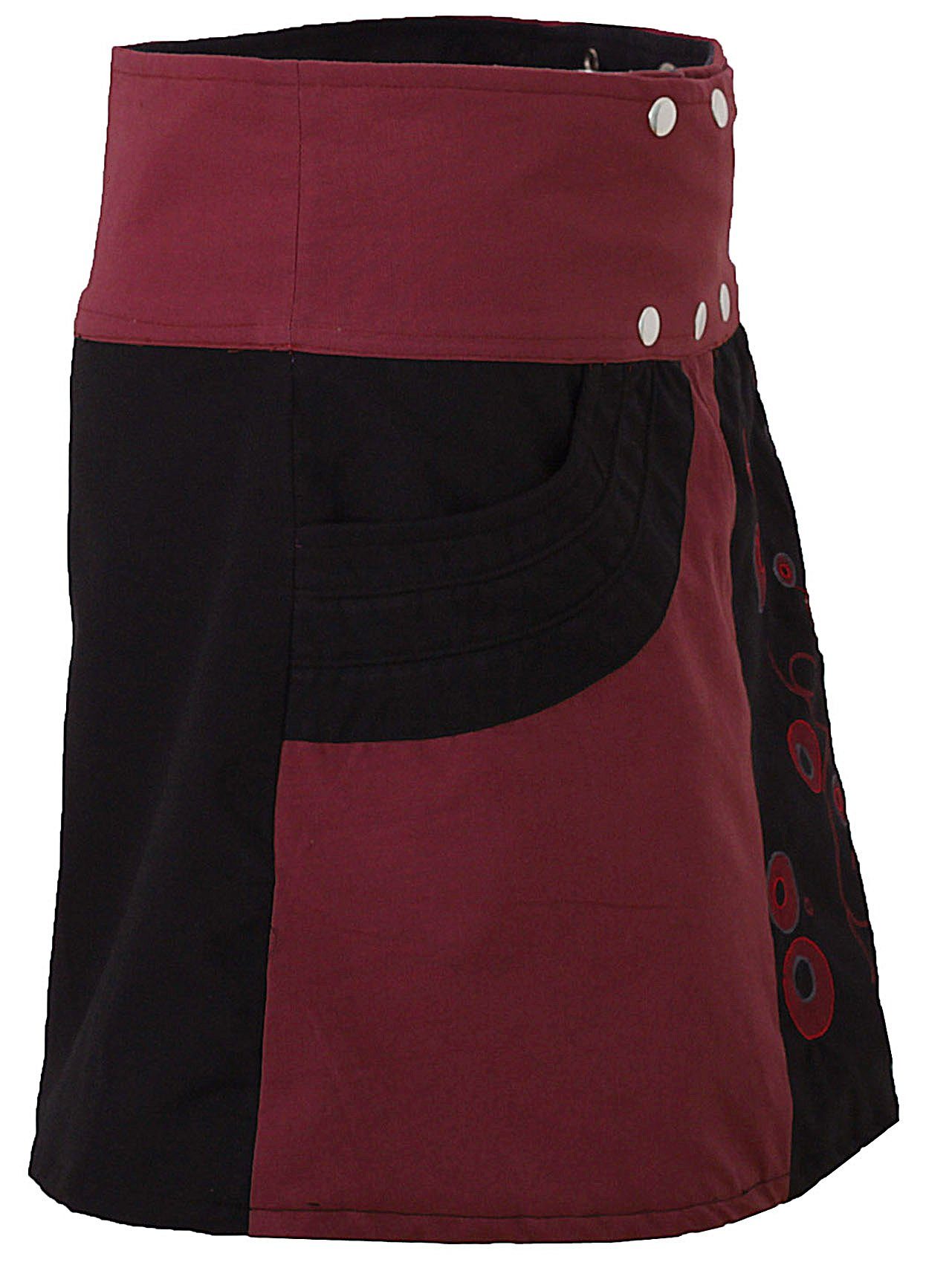 PUREWONDER Wickelrock Damen Rock mit Druckknöpfen günstig online kaufen