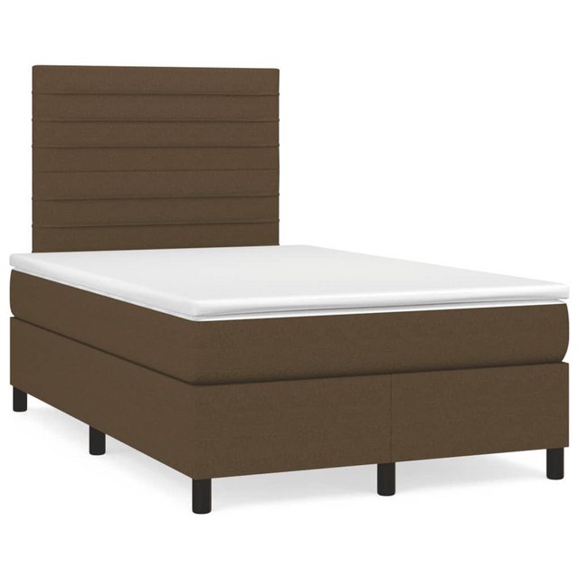 vidaXL Boxspringbett Boxspringbett mit Matratze Dunkelbraun 120x200 cm Stof günstig online kaufen