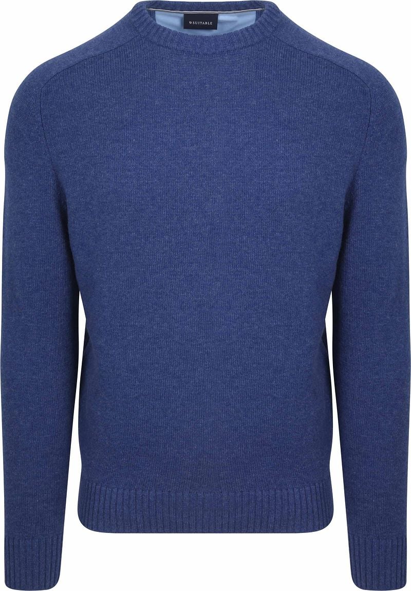 Suitable Lammwolle Pullover Rundhals Royal Blau - Größe M günstig online kaufen