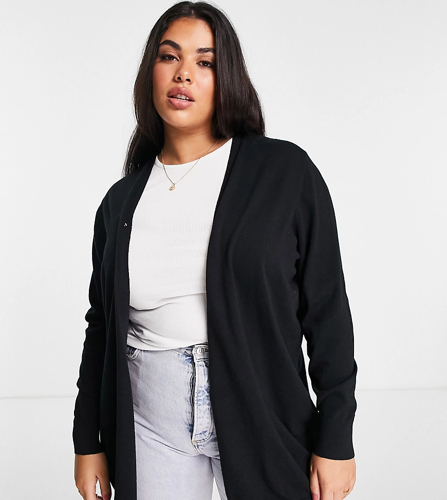 ASOS DESIGN Curve – Feinstrickjacke in Schwarz günstig online kaufen