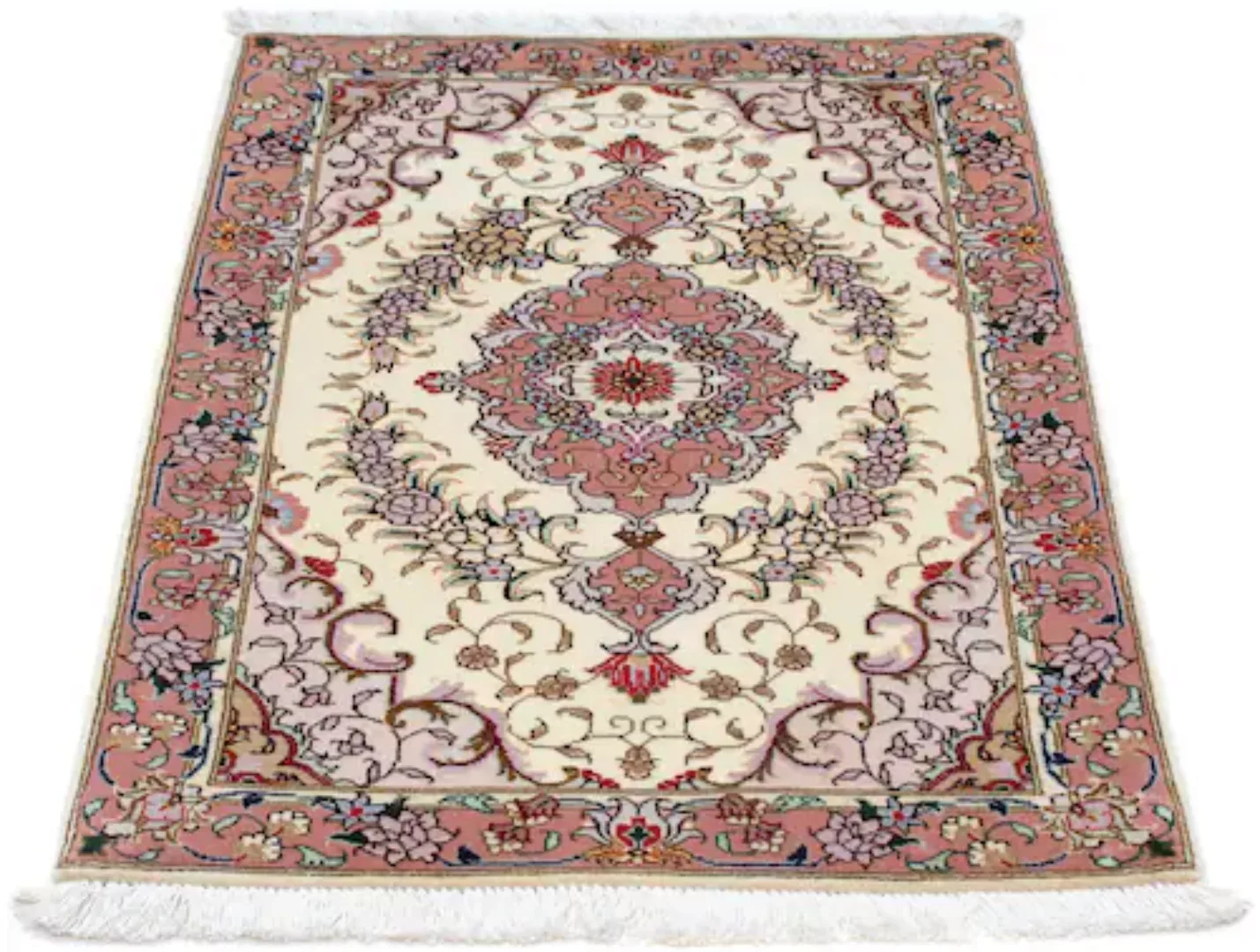 morgenland Wollteppich »Täbriz - 50 Raj Blumenmuster Blu scuro 90 x 61 cm«, günstig online kaufen