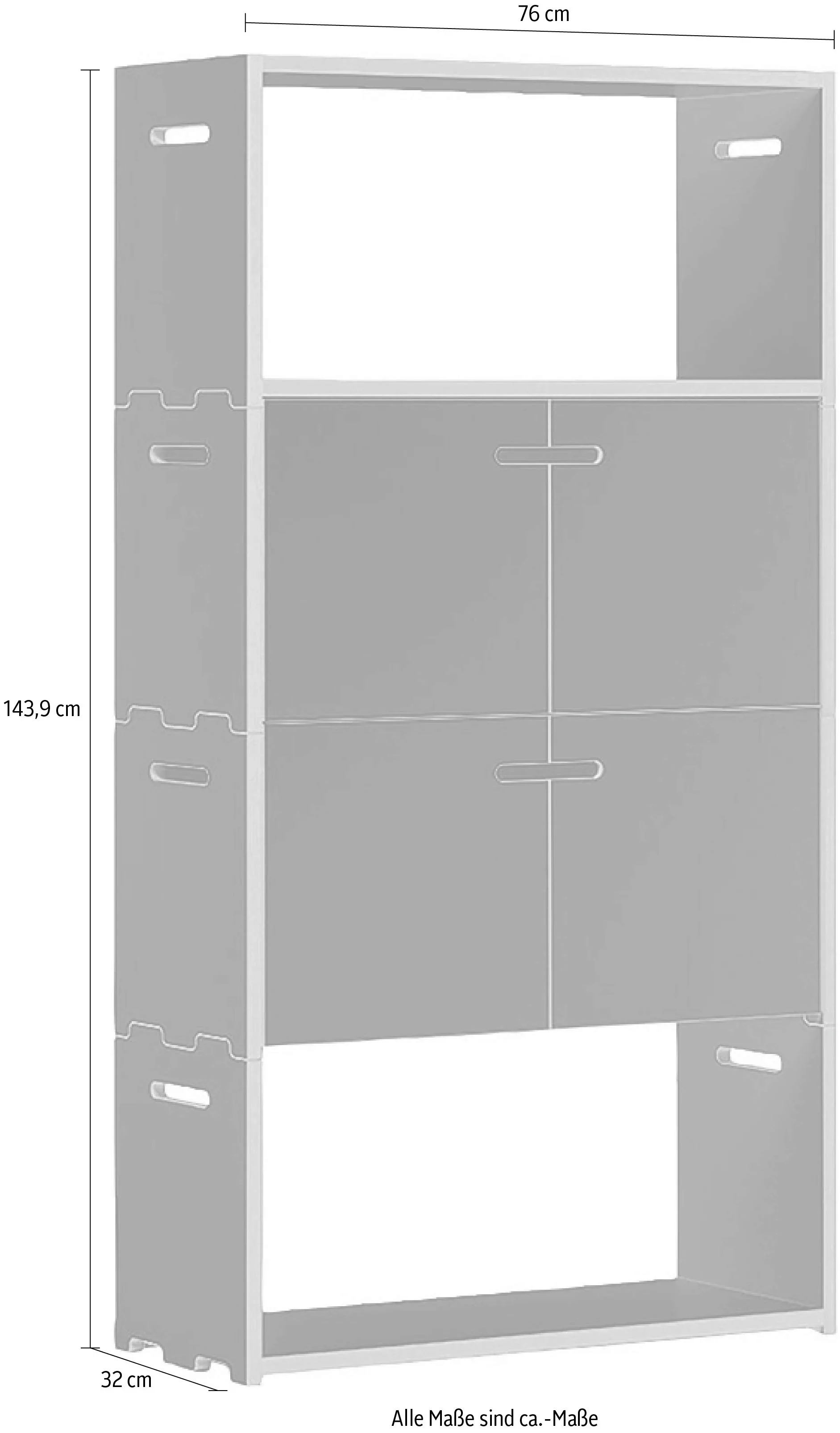 Tojo Mehrzweckregal "hochstapler 2x2-Set", in zwei Farben, Breite/Höhe: 76/ günstig online kaufen