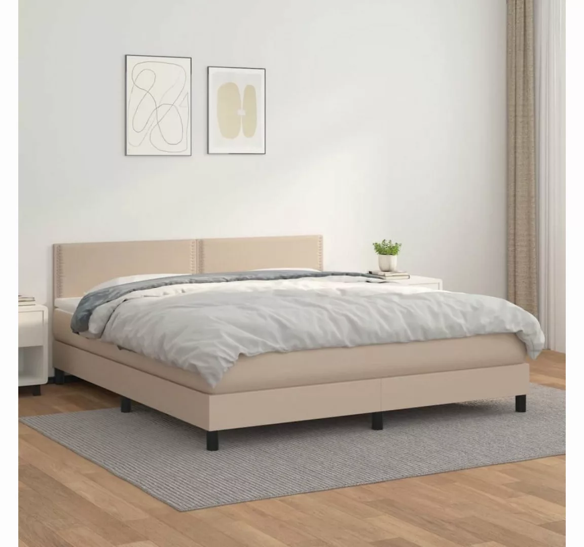 vidaXL Boxspringbett Bett Boxspringbett mit Matratze Kunstleder (160 x 200 günstig online kaufen