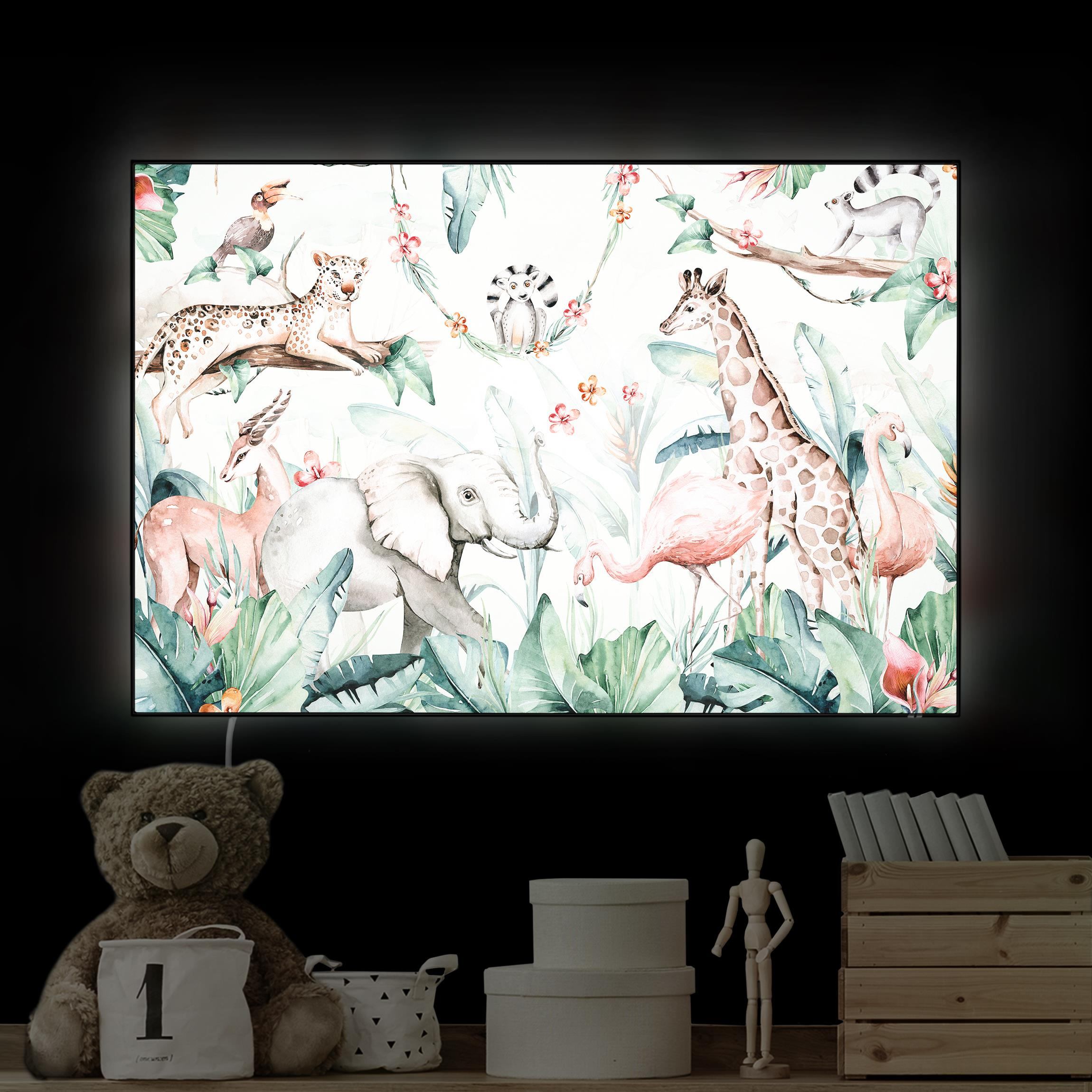 LED-Wechselbild Aquarell Afrika Tiere günstig online kaufen