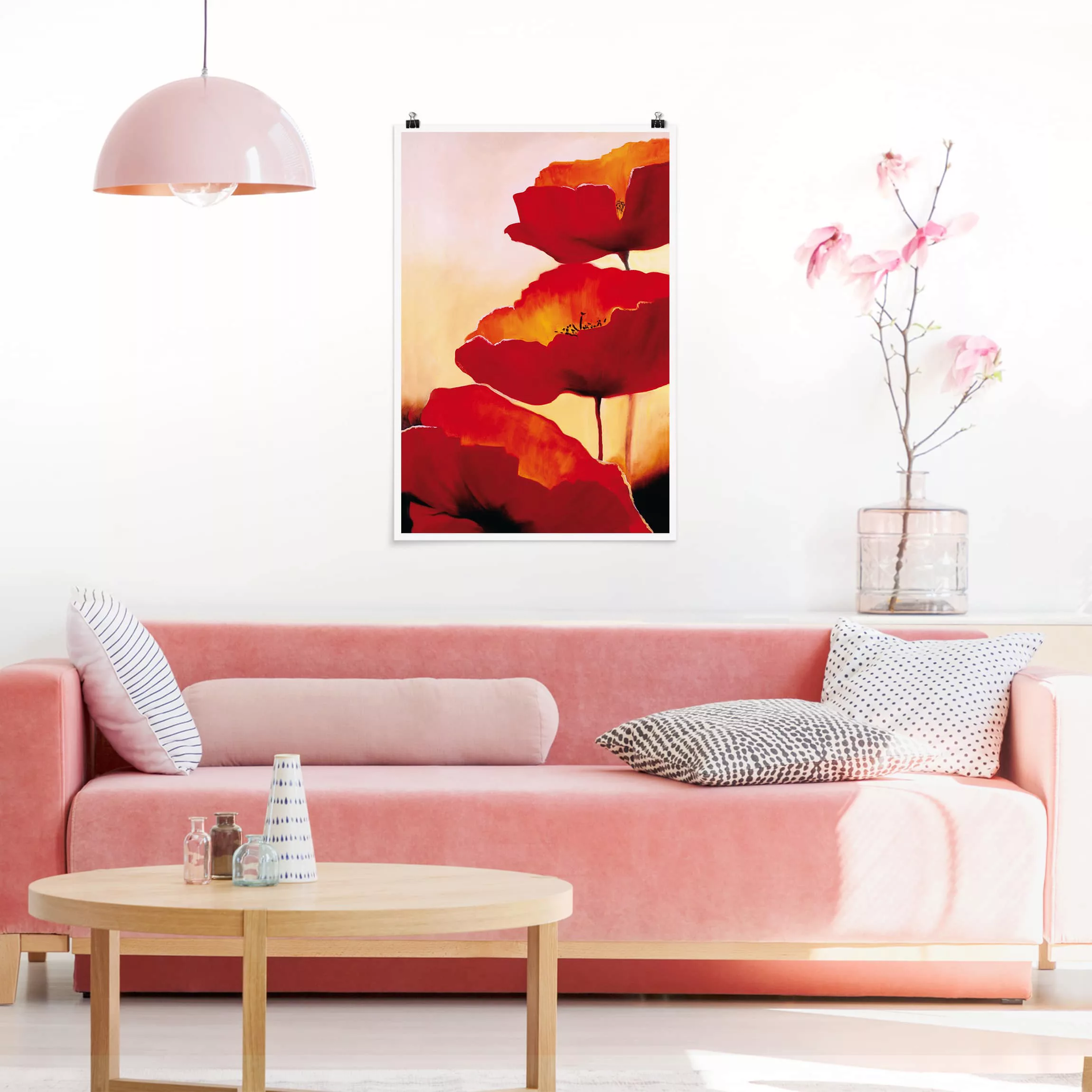 Poster Blumen - Hochformat Poppy Family günstig online kaufen