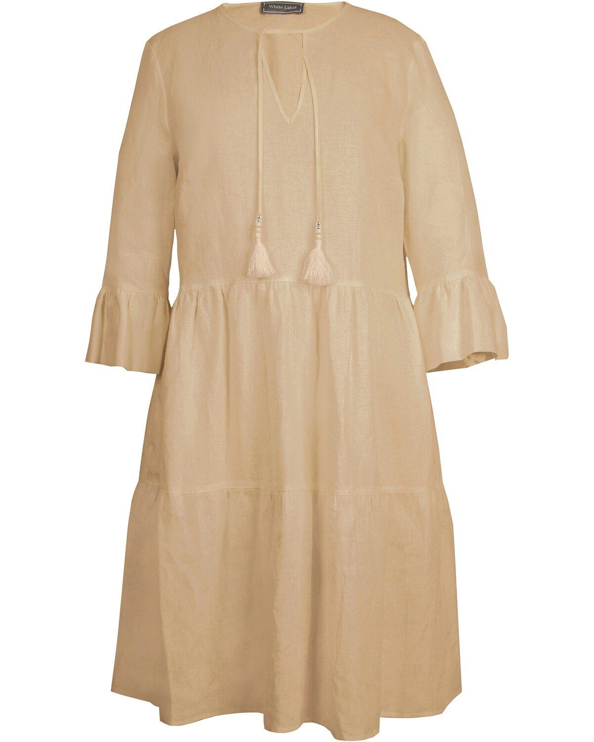 White Label Midikleid Leinen-Stufenkleid günstig online kaufen