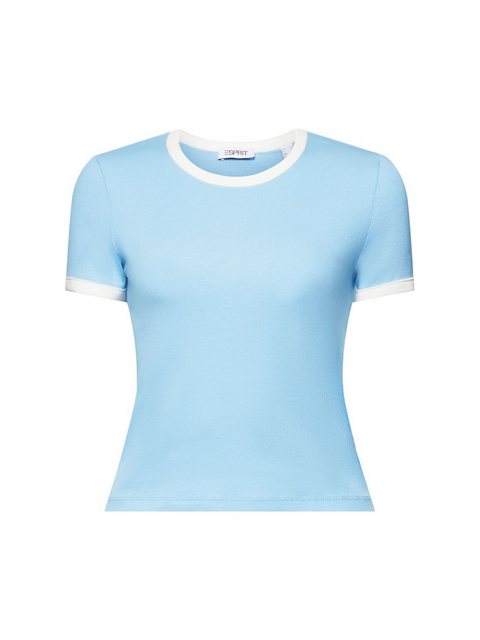 Esprit T-Shirt Ringer-T-Shirt mit Rippstruktur (1-tlg) günstig online kaufen