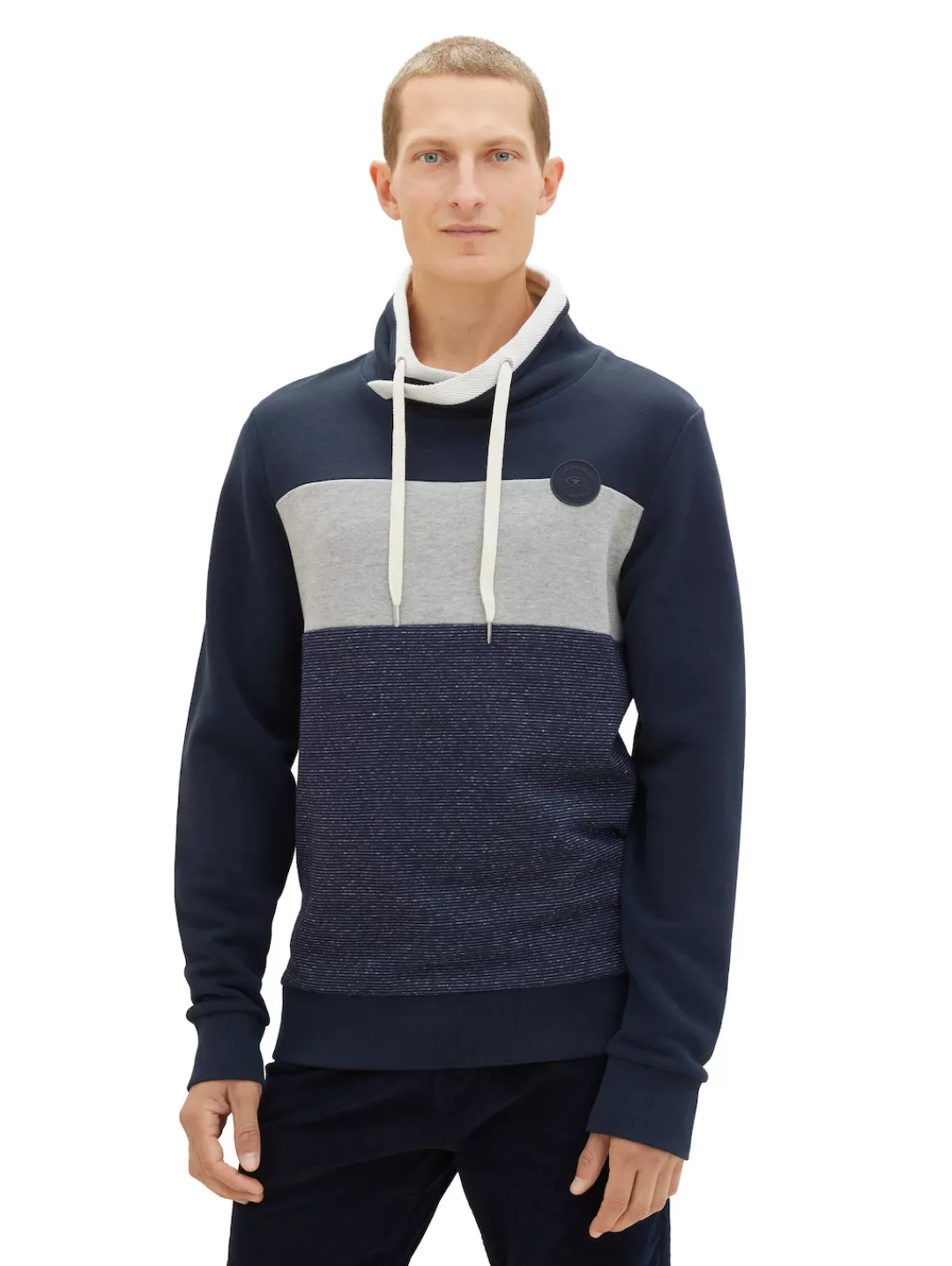 TOM TAILOR Sweatshirt mit Colorblocking und Stehkragen günstig online kaufen