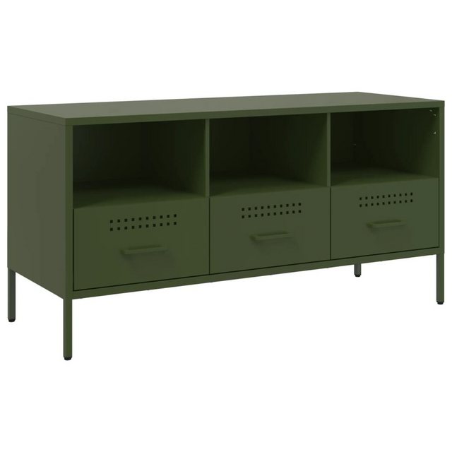 vidaXL TV-Schrank TV-Schrank Olivgrün 100,5x39x50,5 cm Kaltgewalzter Stahl günstig online kaufen