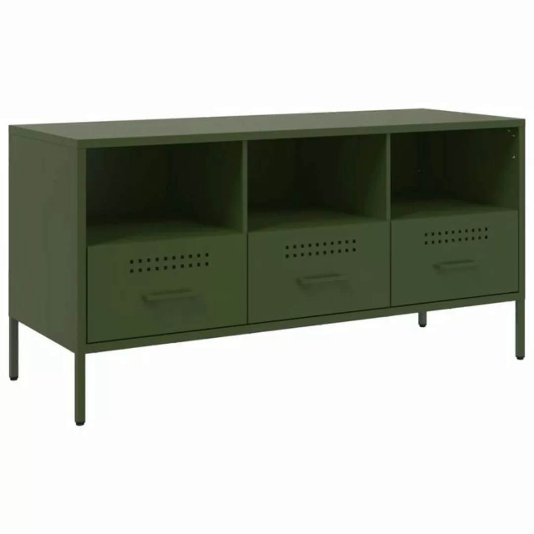 vidaXL TV-Schrank TV-Schrank Olivgrün 100,5x39x50,5 cm Kaltgewalzter Stahl günstig online kaufen